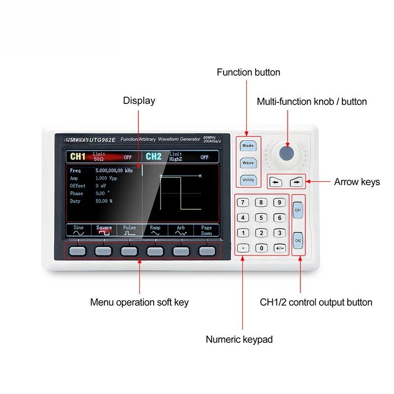 Function Signal Generator UTG9 - Dual Channel Arbitrary Waveform Function Generator 60Mhz ulasan dan harga